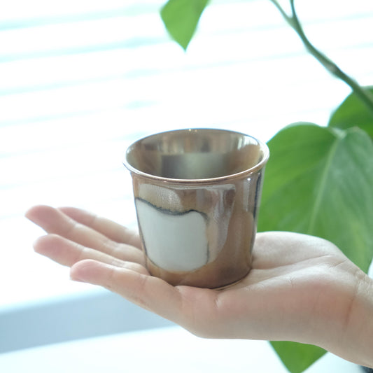 Twilight Bronze Glaze Studio pottery cups set