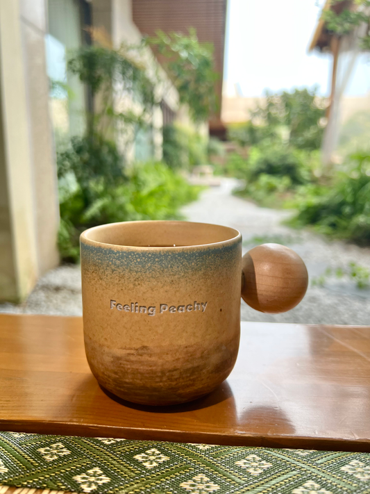 Personalized Stoneware Tumbler, Rustic Two-Tone Pottery Cup