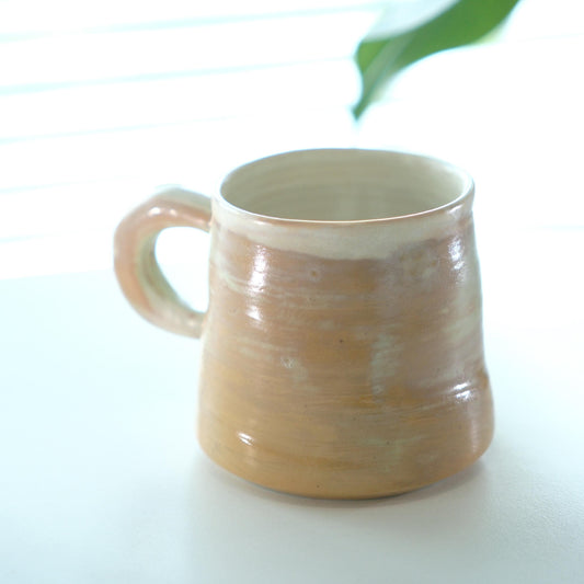 Pottery mug for Cappuccino, Hand Thrown Narrow Lip