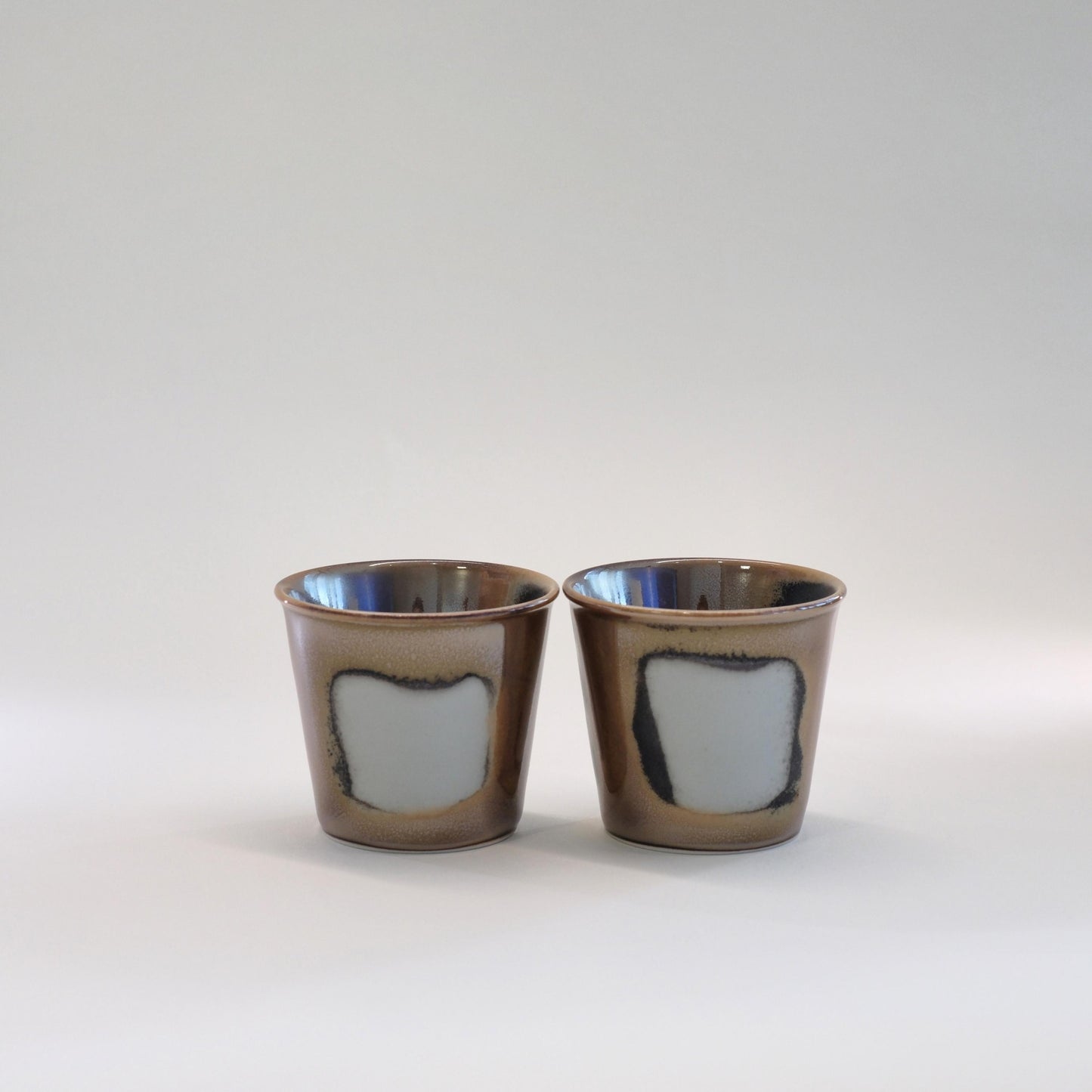 Twilight Bronze Glaze Studio pottery cups set