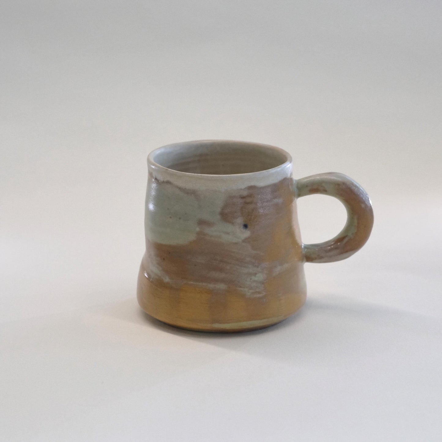 Pottery mug for Cappuccino, Hand Thrown Narrow Lip