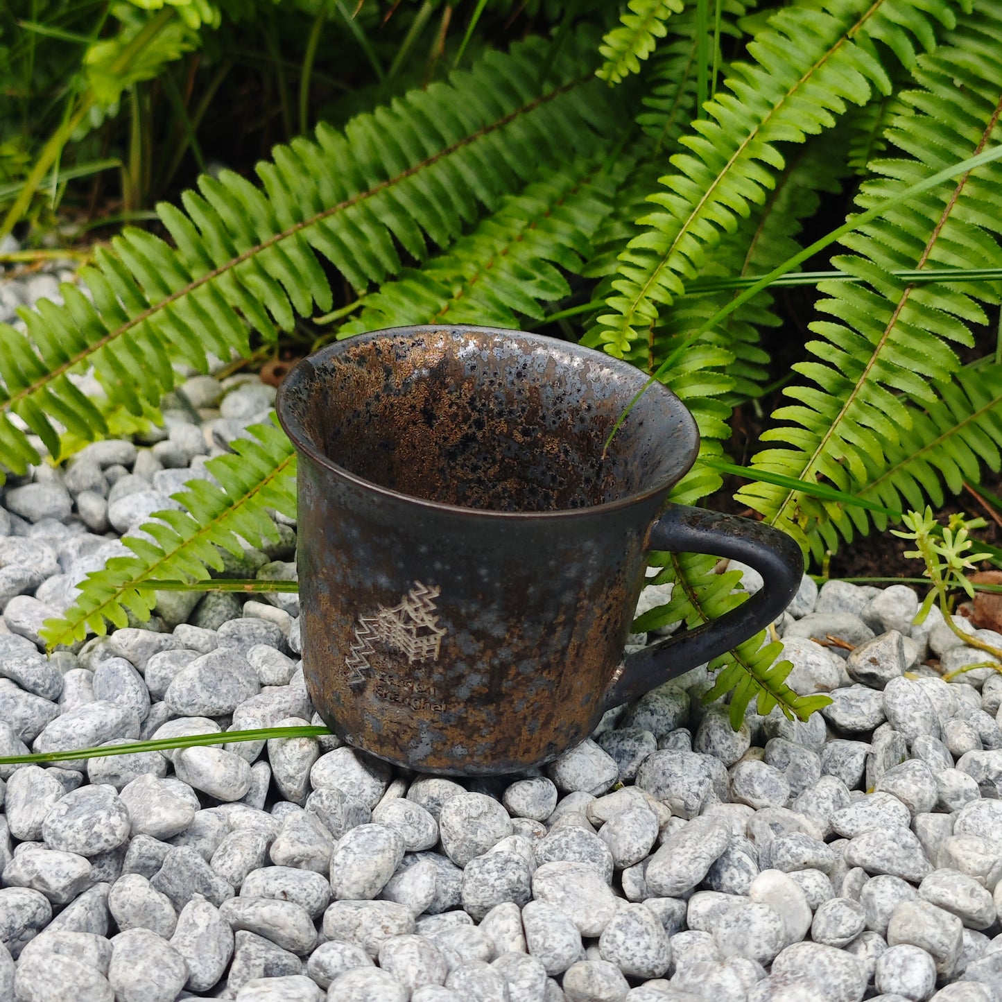 Custom Couple Mug Set, Handmade Stoneware Cups, Rustic Garden Design Mugs, Unique Gift for Two