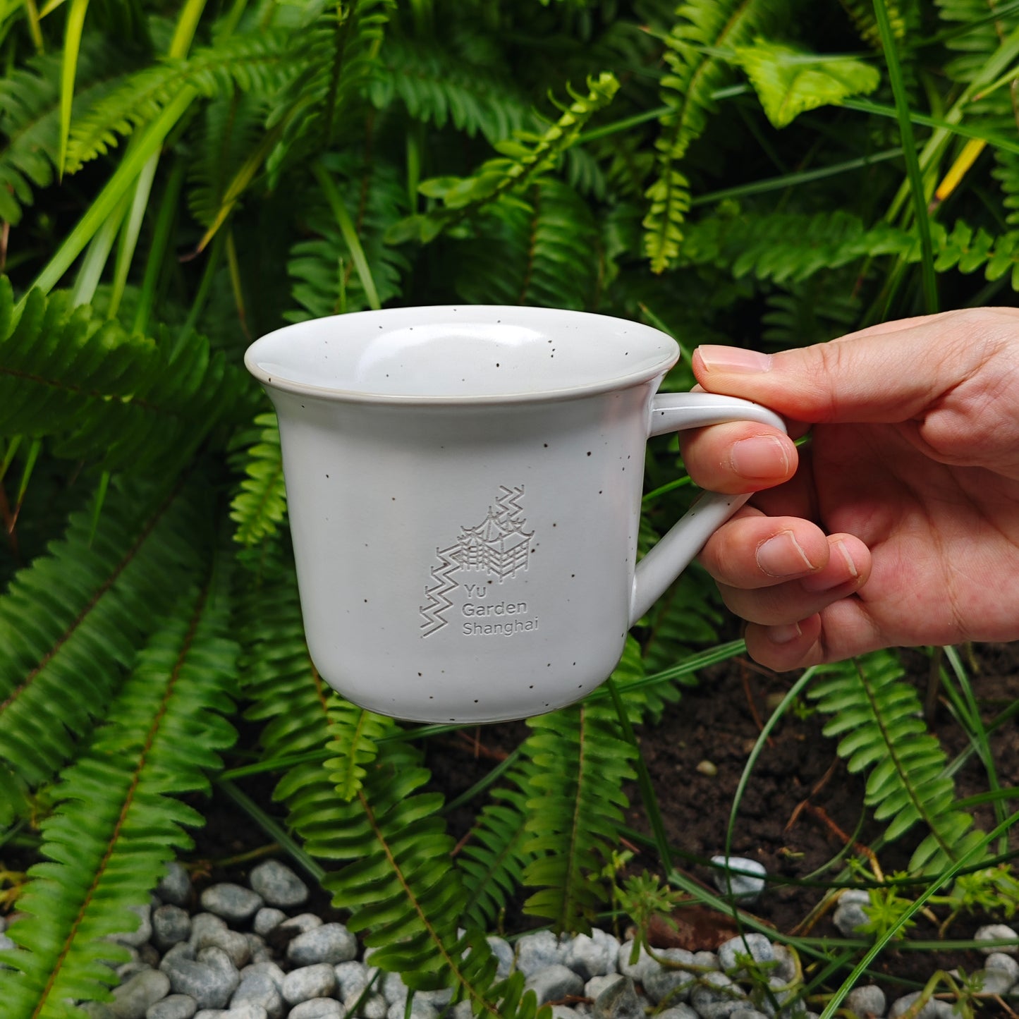 Custom Couple Mug Set, Handmade Stoneware Cups, Rustic Garden Design Mugs, Unique Gift for Two
