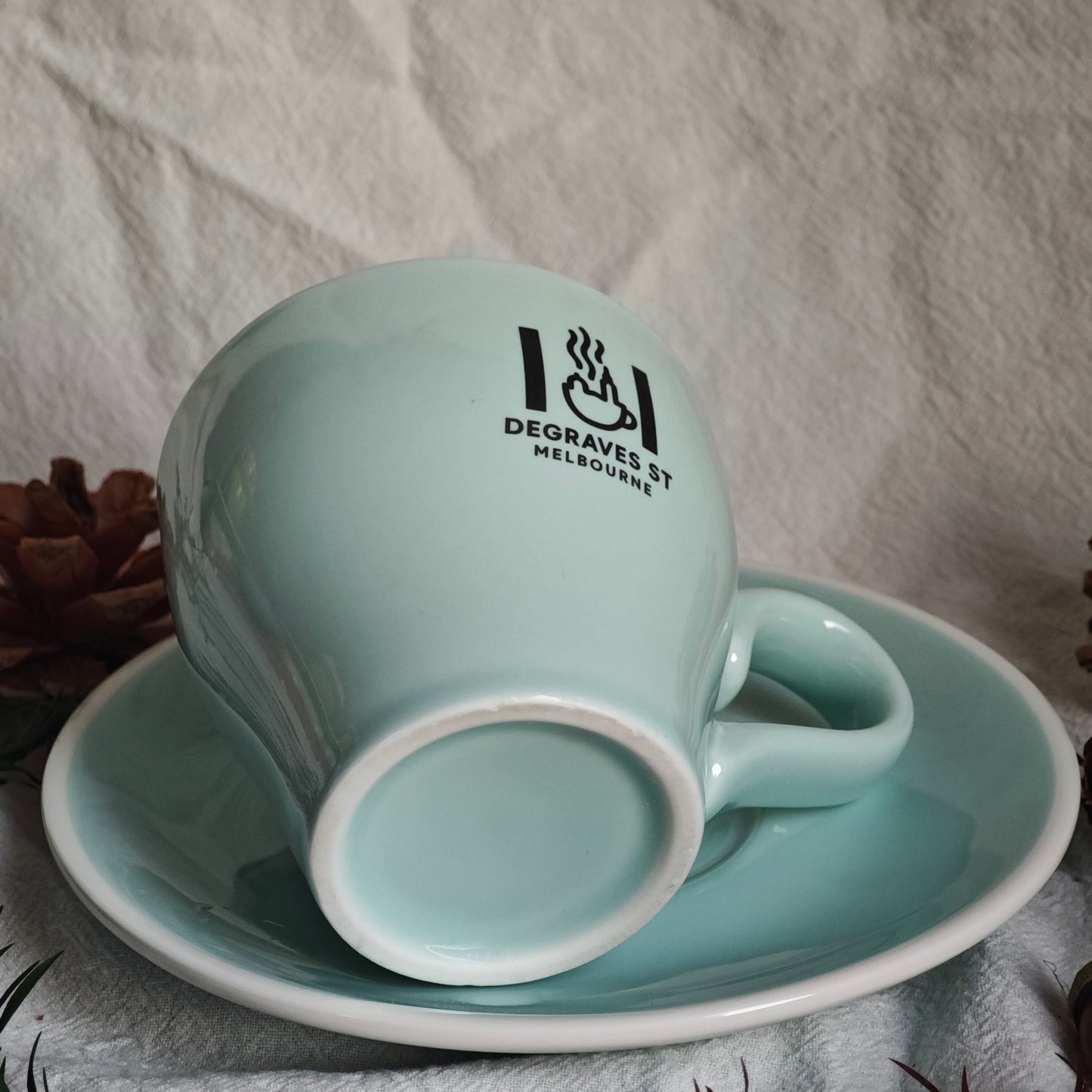 Custom Coffee Cup and Saucer Set, Personalized Cafe-Style Mugs, Branded Corporate Gift, Durable Logo Drinkware