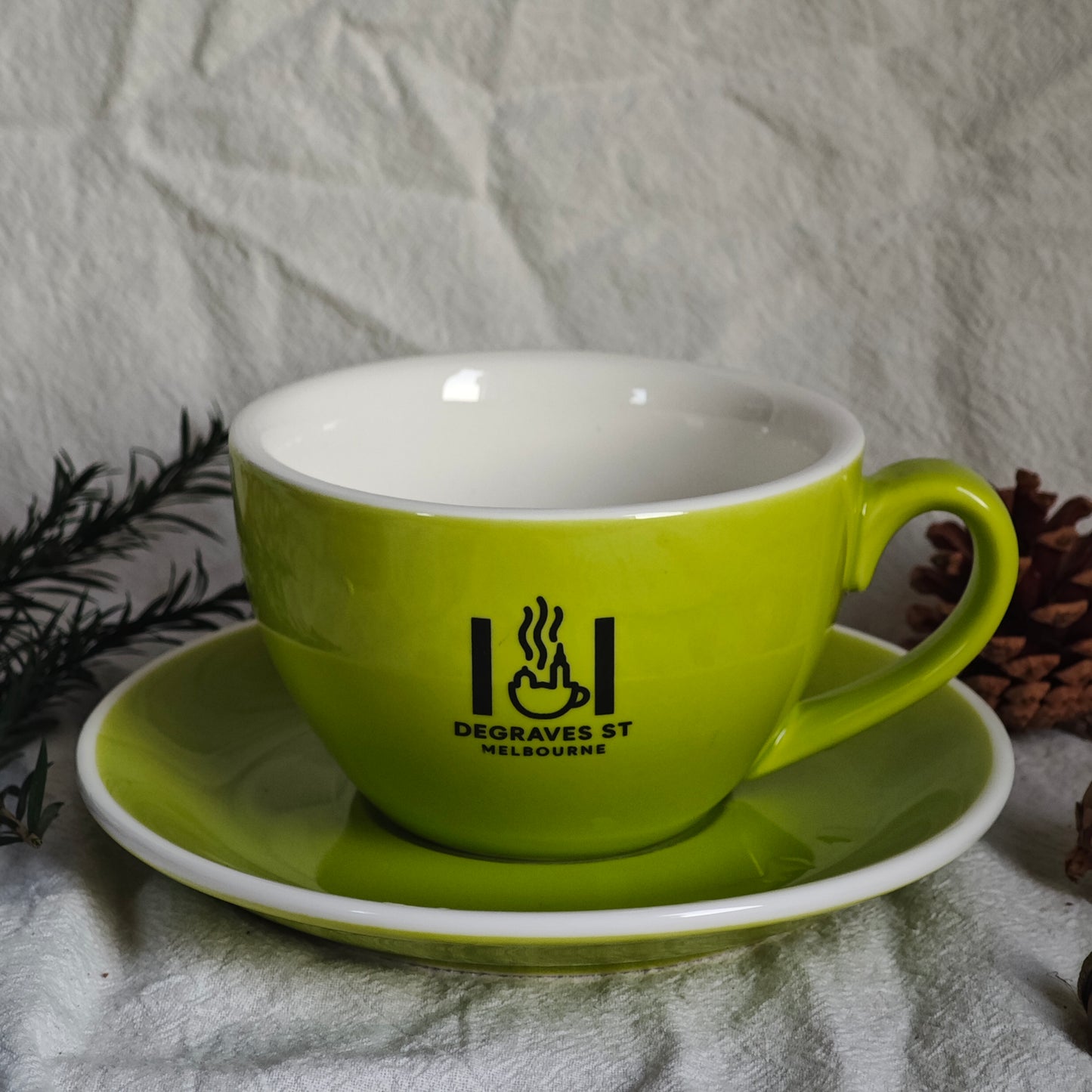 Custom Coffee Cup and Saucer Set, Personalized Cafe-Style Mugs, Branded Corporate Gift, Durable Logo Drinkware