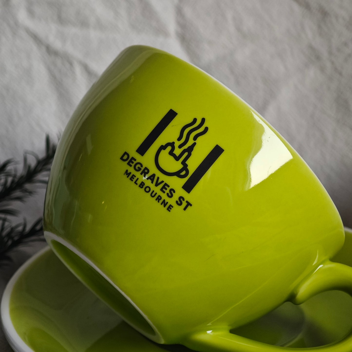 Custom Coffee Cup and Saucer Set, Personalized Cafe-Style Mugs, Branded Corporate Gift, Durable Logo Drinkware