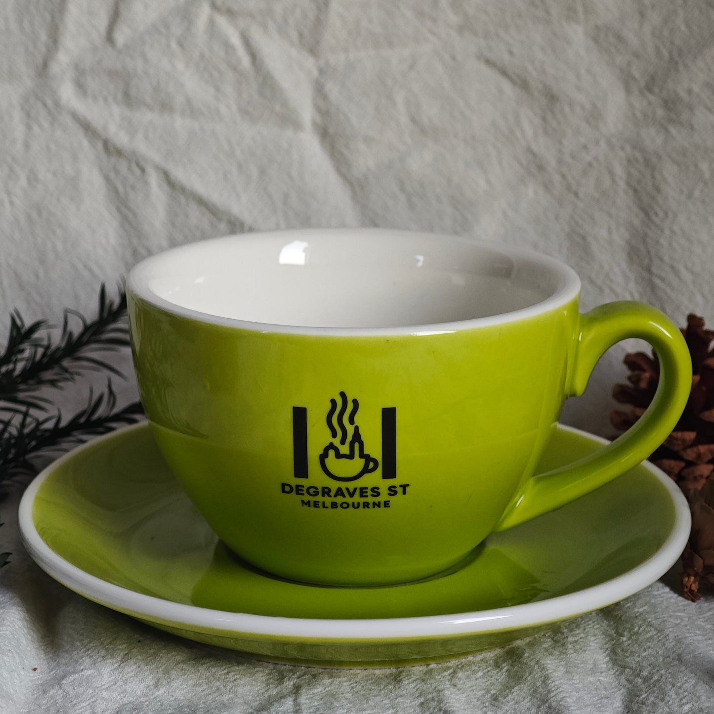 Custom Coffee Cup and Saucer Set, Personalized Cafe-Style Mugs, Branded Corporate Gift, Durable Logo Drinkware