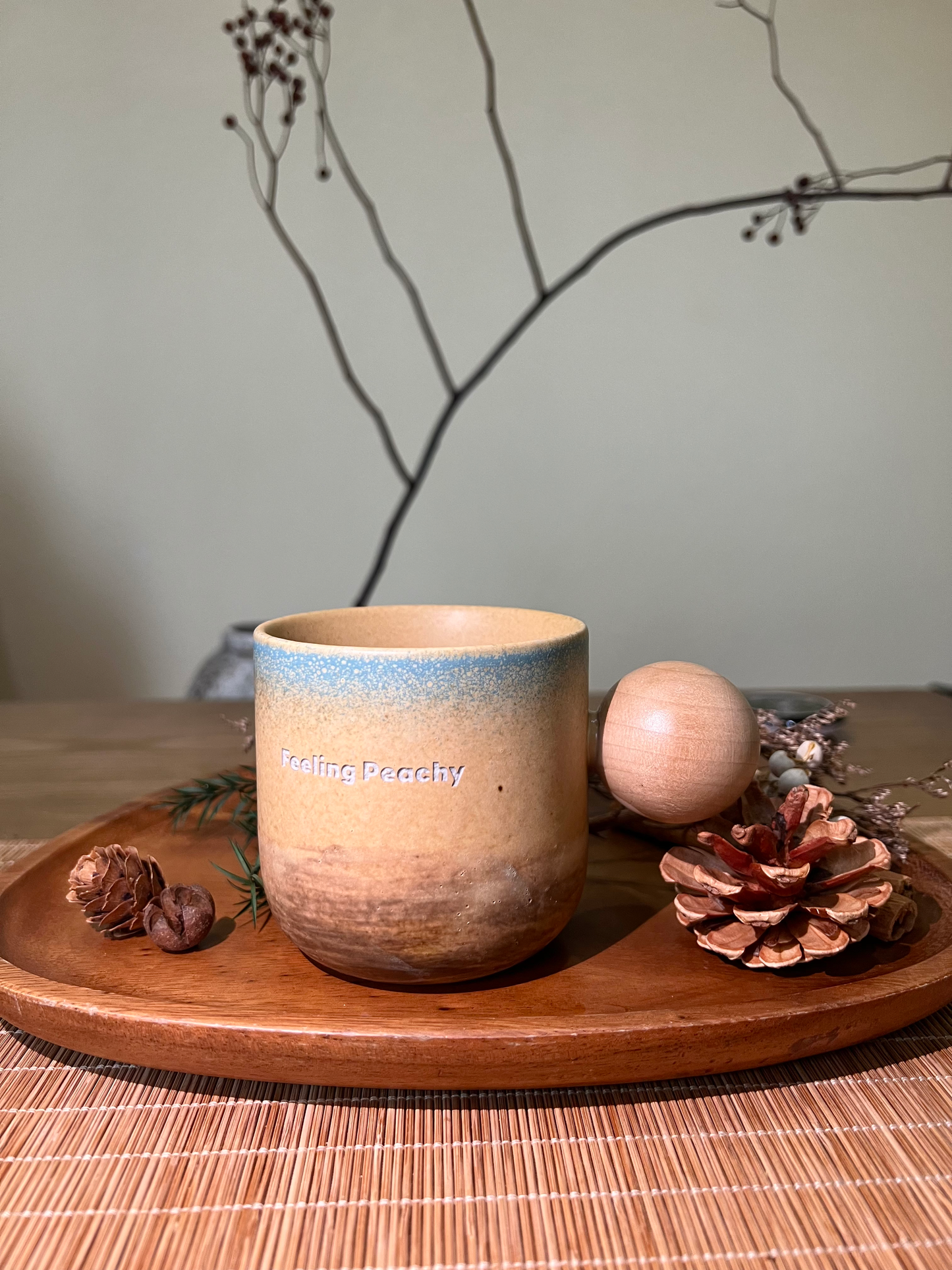 Personalized Stoneware Tumbler, Rustic Two-Tone Pottery Cup