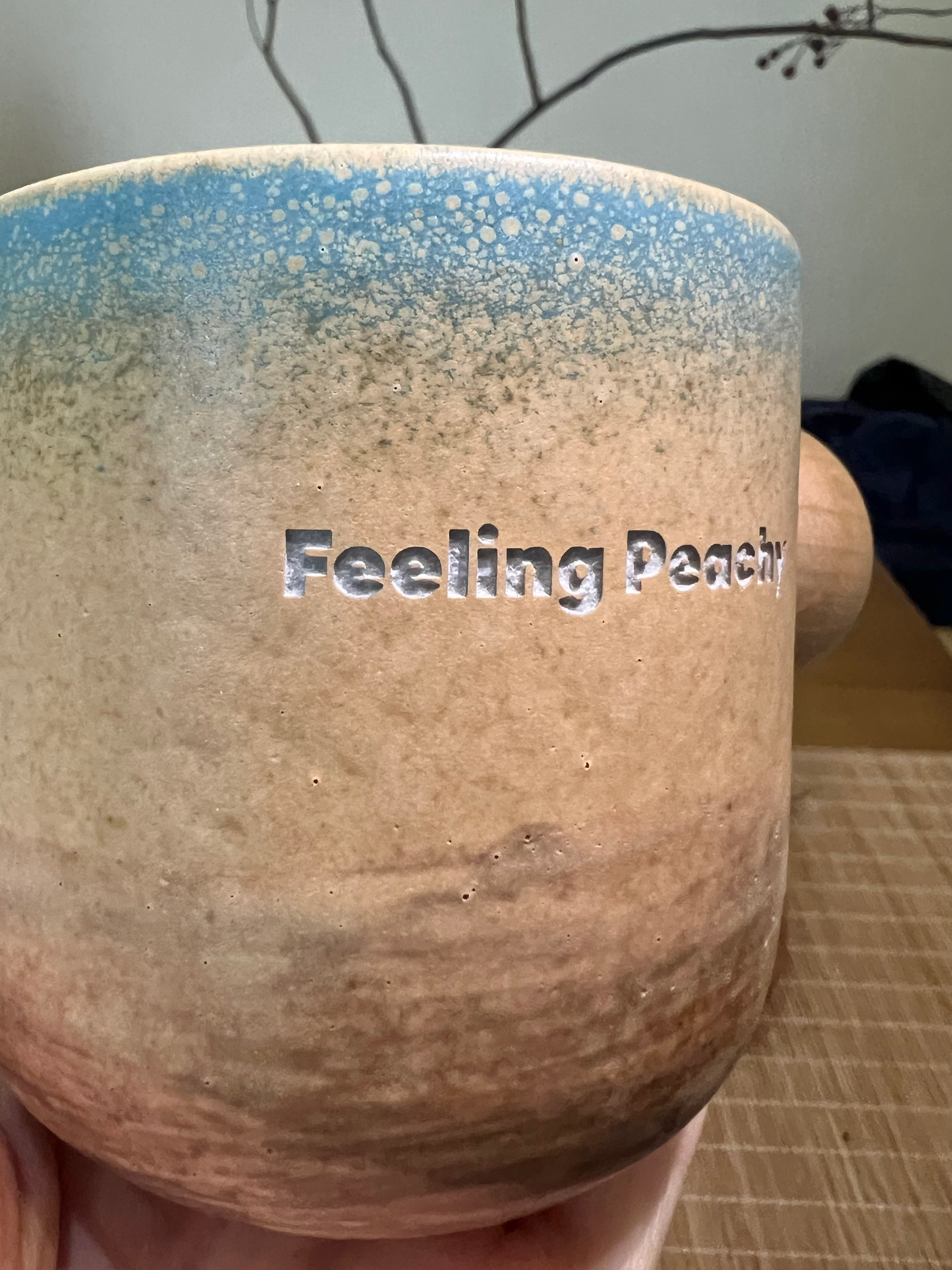 Personalized Stoneware Tumbler, Rustic Two-Tone Pottery Cup