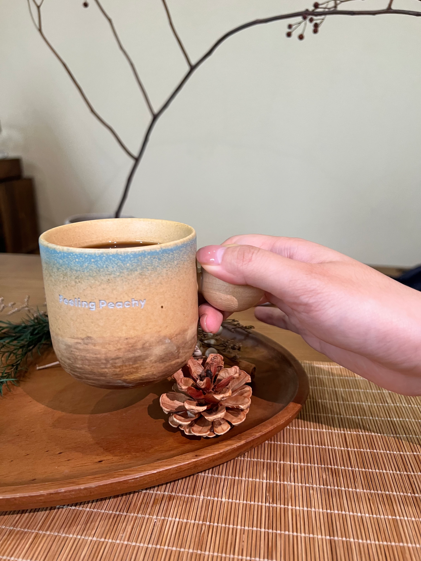 Personalized Stoneware Tumbler, Rustic Two-Tone Pottery Cup