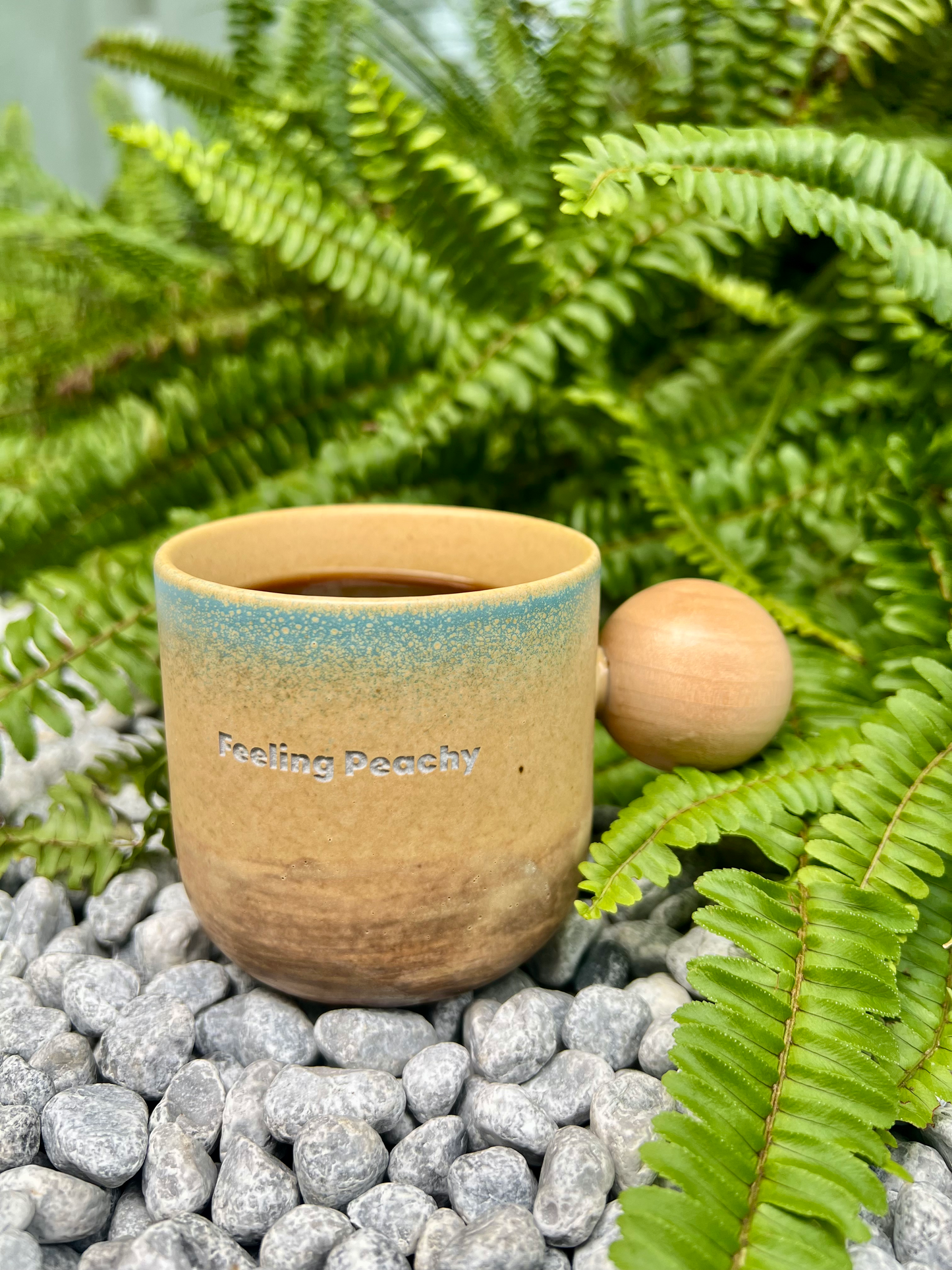 Personalized Stoneware Tumbler, Rustic Two-Tone Pottery Cup