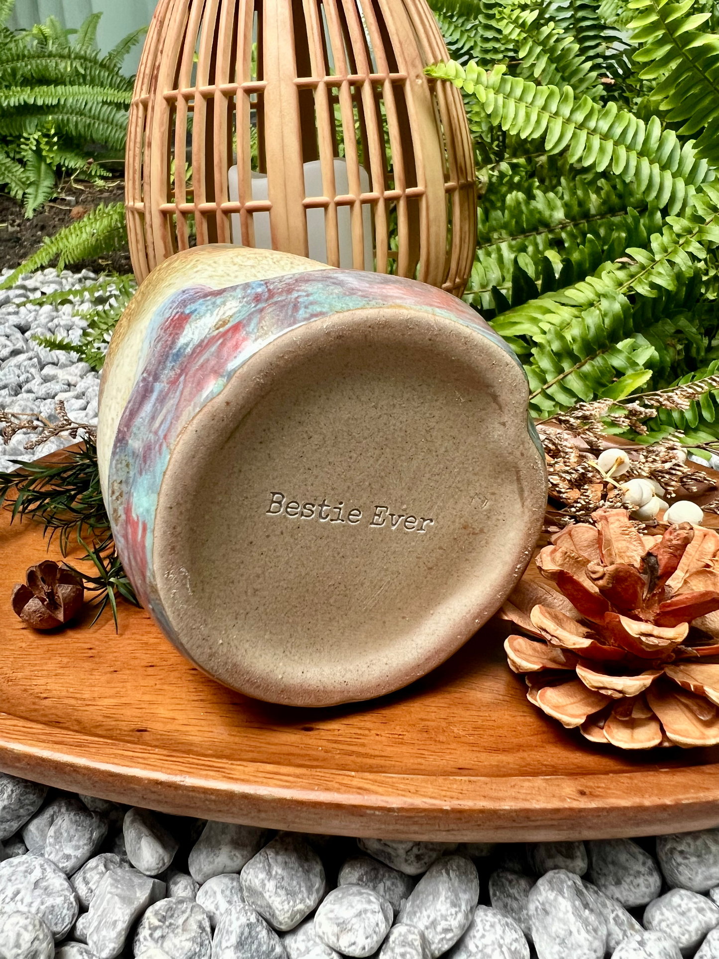 Unique Ceramic Mug with Carved Design, Rustic Two-Tone Pottery, Kiln-Fired Glaze Coffee Cup, Earthy Drinkware