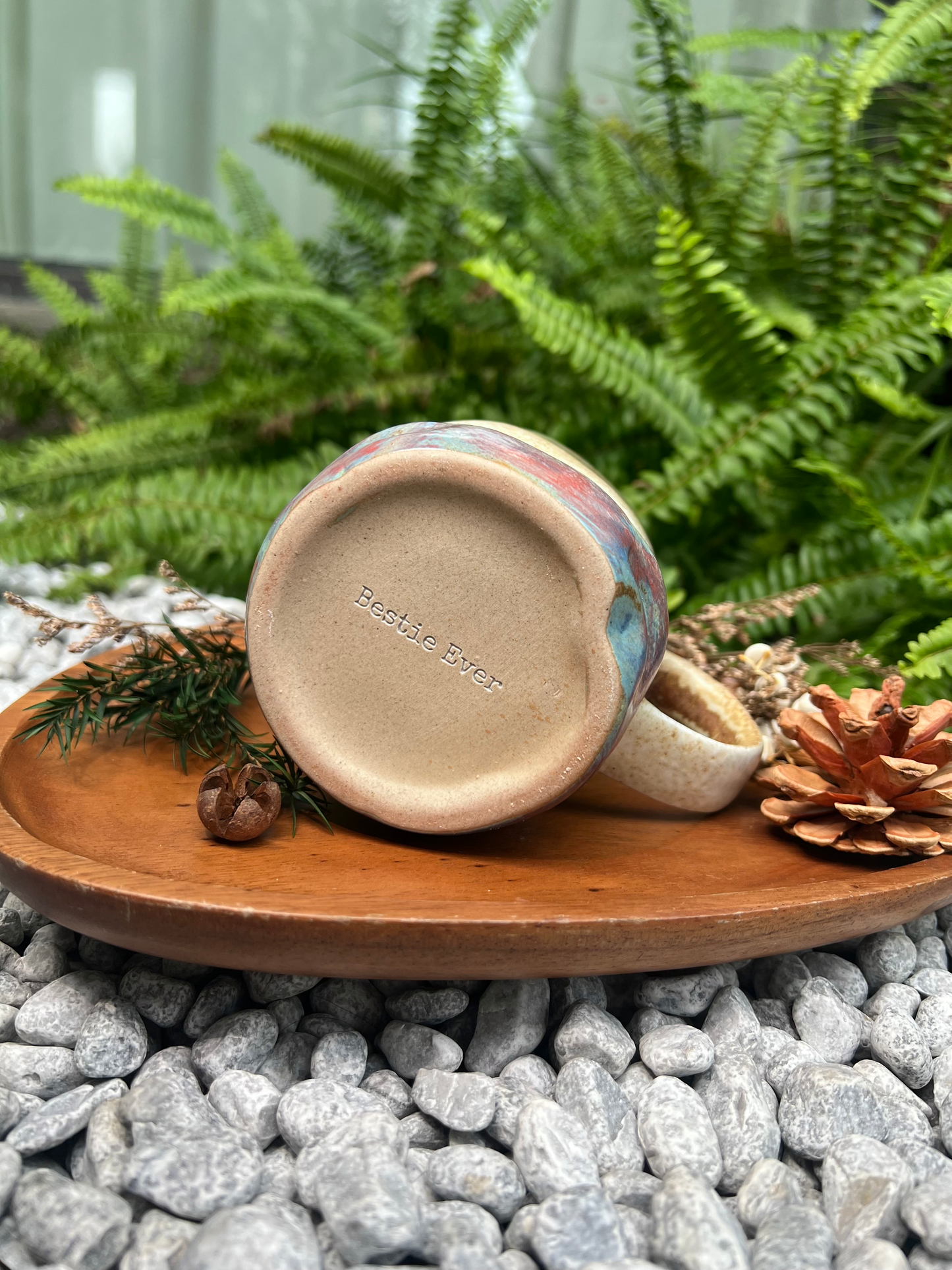 Unique Ceramic Mug with Carved Design, Rustic Two-Tone Pottery, Kiln-Fired Glaze Coffee Cup, Earthy Drinkware